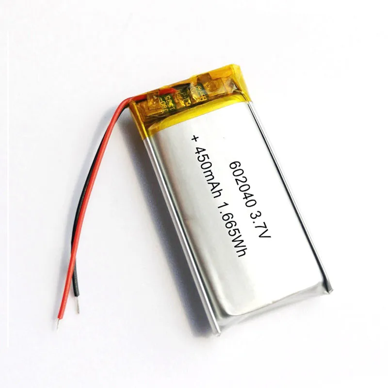 2/5/10/20 Pcs 3.7V 450mAh 602040 Lithium Polymer Ion Battery 2.0mm JST Connector