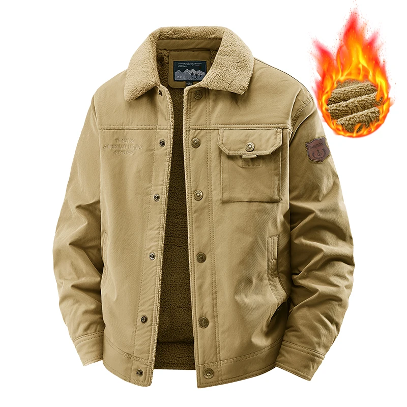 

Men 2025 Winter Brand Thick Warm Fleece Jacket Men Fashion Windproof Outdoor Coat Men Autumn Outwear Classic Casual Jacket Men