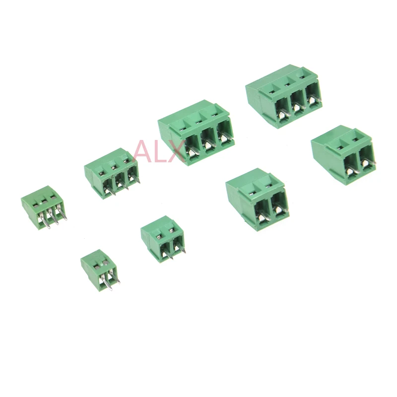 10Pcs KF120/KF128 2.54mm/3.5mm/3.81mm/5.0mm/5.08mm Pitch 2p/3p Straight Pin Pcb Screw Terminal Block Connector 2/3/4/5/6/8/10Pin view 2