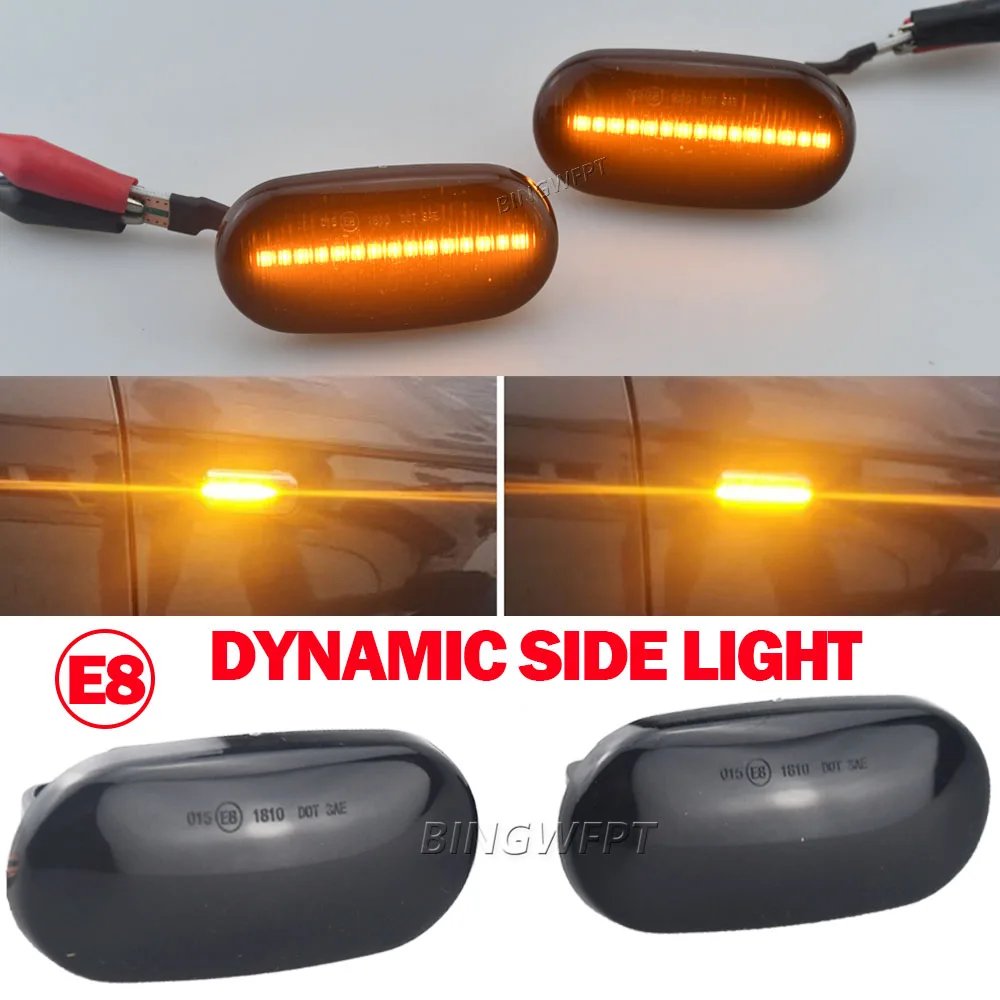 Pair For HONDA Prelude CRX S2000 Integra Fit Del Sol Acura Civic Dynamic Turn Signal Lamp Side Marker Light Side Lights