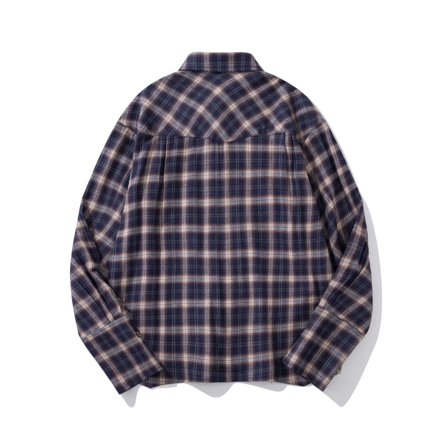 ScrewySurreal Loose Spun Pure Cotton Brushed Flannel Casual Versatile Men's and Women's Plaid Shirt
