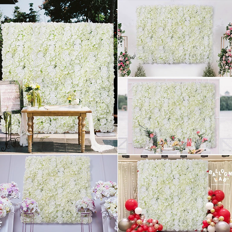 6pcs 3d künstliche Blumen Wand paneel Blume Hintergrund Rosen Hortensie für Party Hochzeit Braut dusche Outdoor Home Dekoration