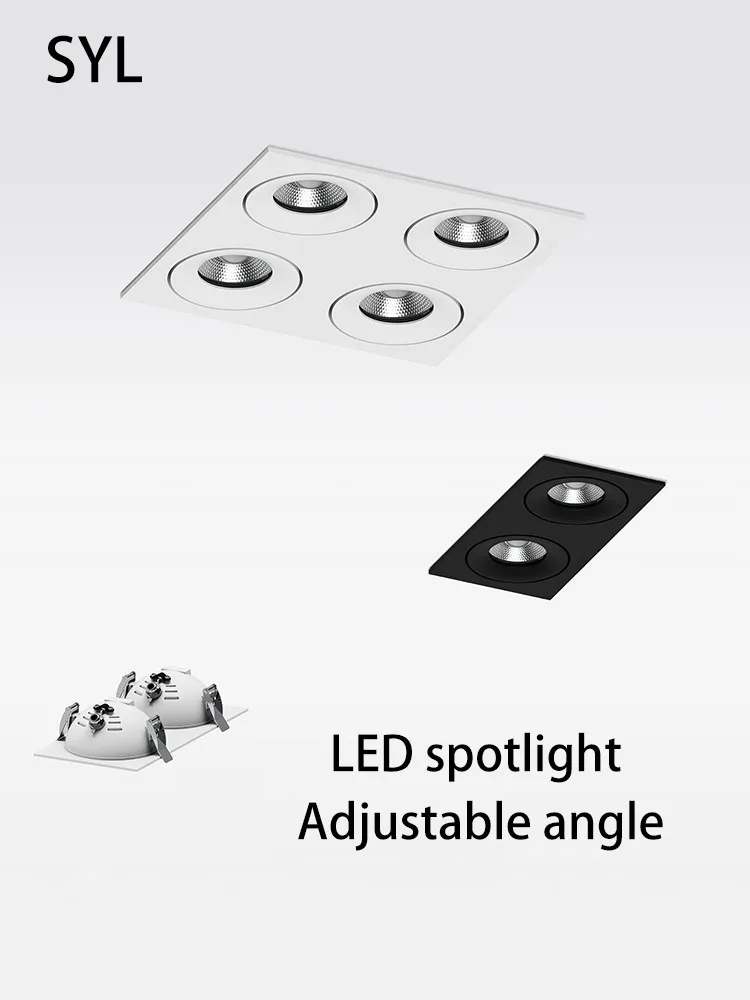 

Led Spotlights Flexible Adjustable Angle Spot Light Aluminum COB Ceiling Lamp 2 4 Heads Lighting Fixture For Living Room Store