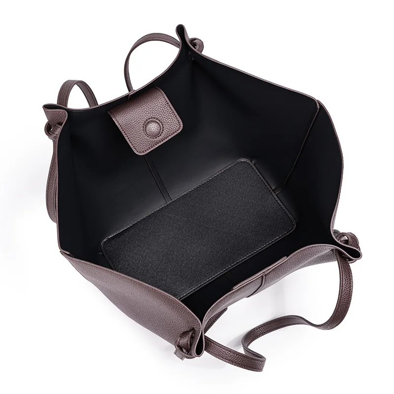 Simple Vintage Fashionable Tote Bag For Women Trendy Design Large Capacity Luxury Leather Diaper Bags For Stylish Moms - view 4