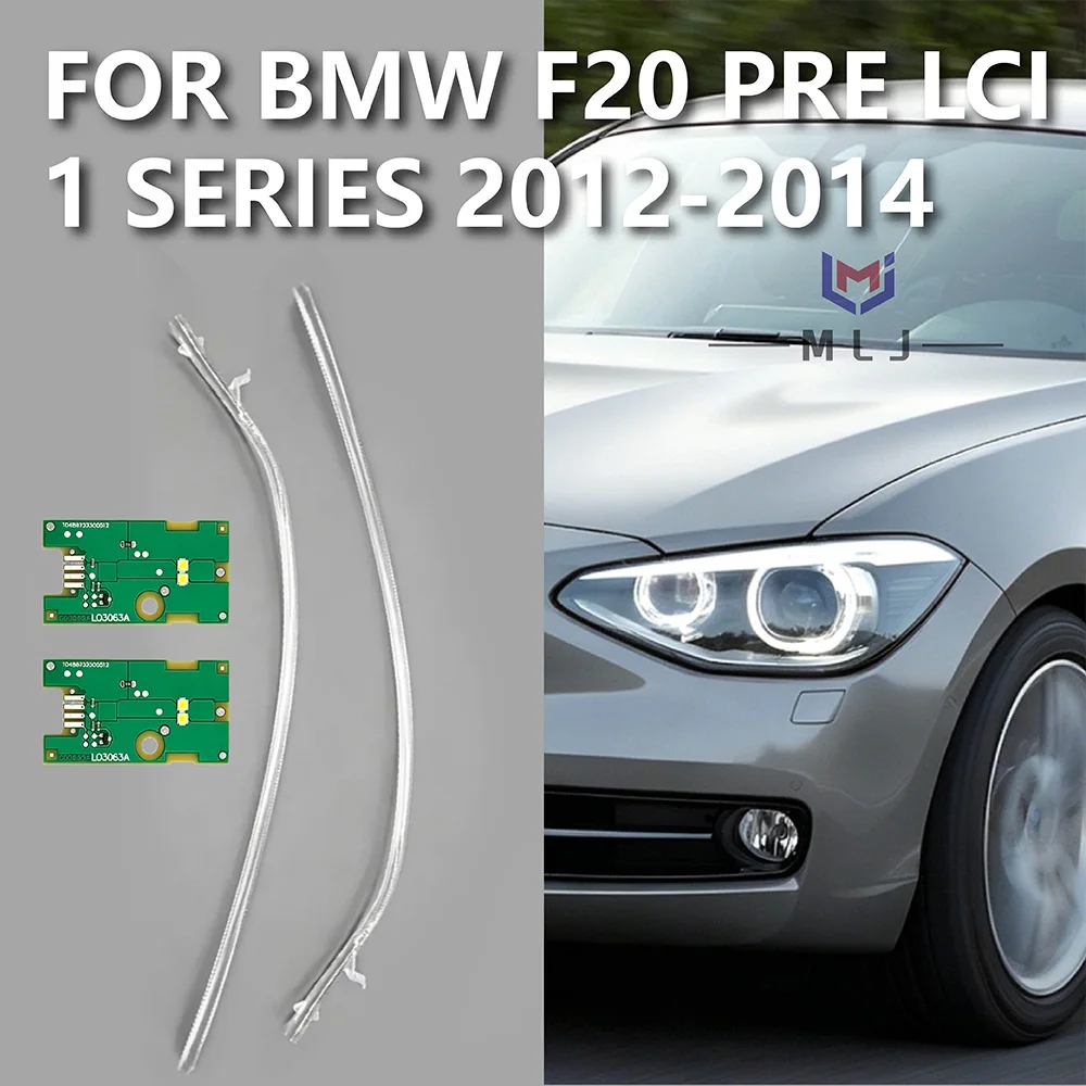 For BMW F20 LCI 1 Series 2012‑2014 Acrylic Light Guide Tubes Strips Light Source Chips Boards White Angel Eyes DRL Headlight