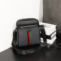 Luxury Design Men's Crossbody Bags Fashion Plaid Letter Printed Crossbody Bag Men Square Shoulder Bag Male Sling Messenger Bag - Image 4