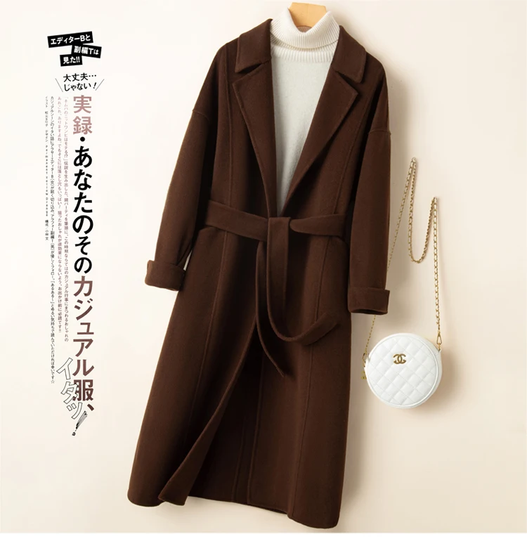 

100% Pure Wool Long Coat and Blends New in Outerwears Winter Batwing Sleeve Woolen Trench Coats 울 블렌드 코트