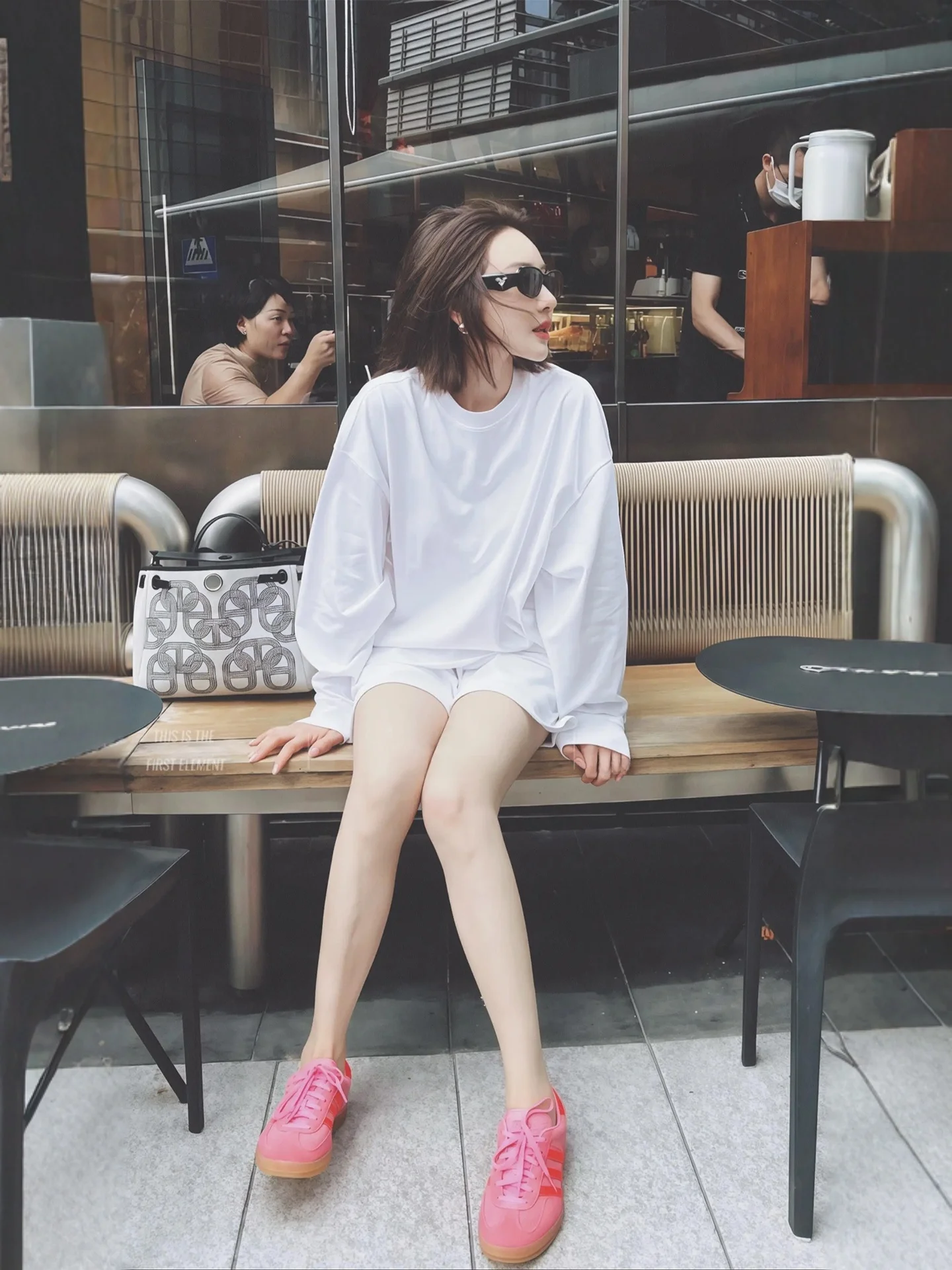 

Spring Large Size Women's Long Sve T-irt Set Casual Lazy Sle White Top Bot Matching Comfortable Breathable Faion