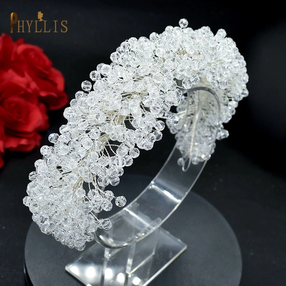 Bandeau couronne de mariée en cristal rouge, accessoires pour cheveux de mariage, couvre-chef de demoiselle d'honneur, bijoux, ornements pour cheveux, A416