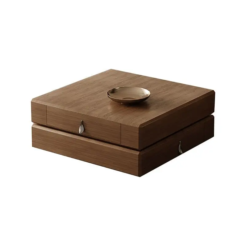 

Walnut solid wood square coffee table household and commercial living room high-end minimalist E0 environmental protection