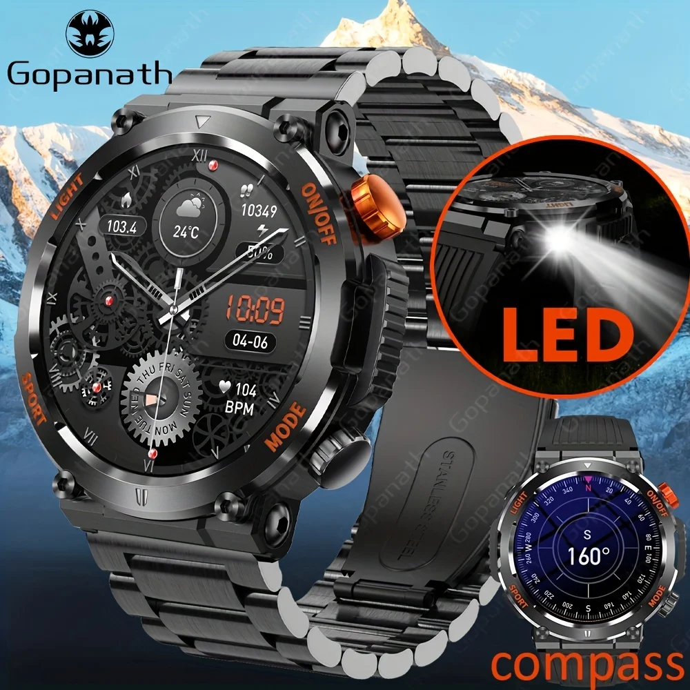 2023 New Compass Watch For Men Smart Watch Sports Fitness Watch IP67 Waterproof Smartwatch Men Bluetooth Call Full Touch Screen