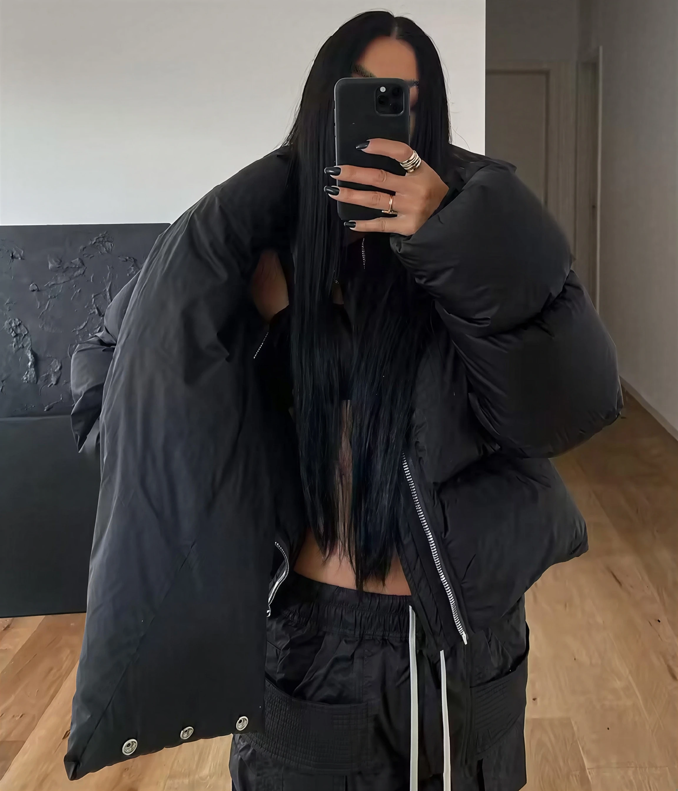 

Парки женские винтажные осенние с шелковой подкладкой легкие без пуговиц с расклешенной отделкой и рюшами на поясе в консервативном стиле изящные элегантные шикарные однотонные парки