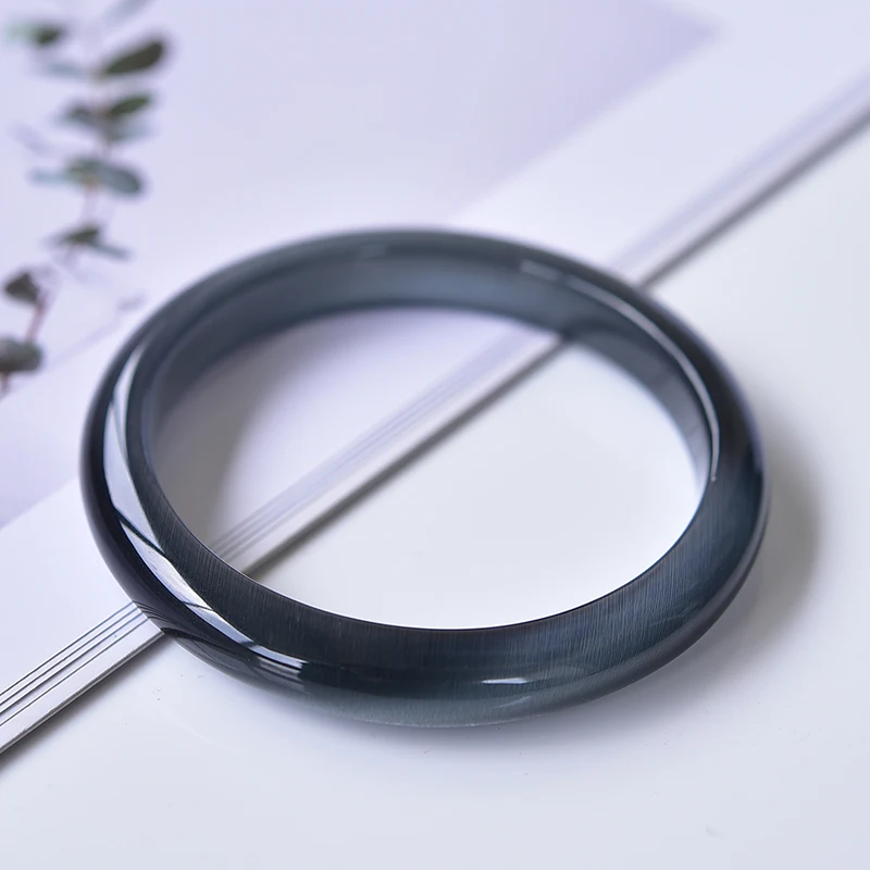 

Black and Gray Opal Bracelet Fashion Jewelry Female Cat Eye Effect Is Obvious