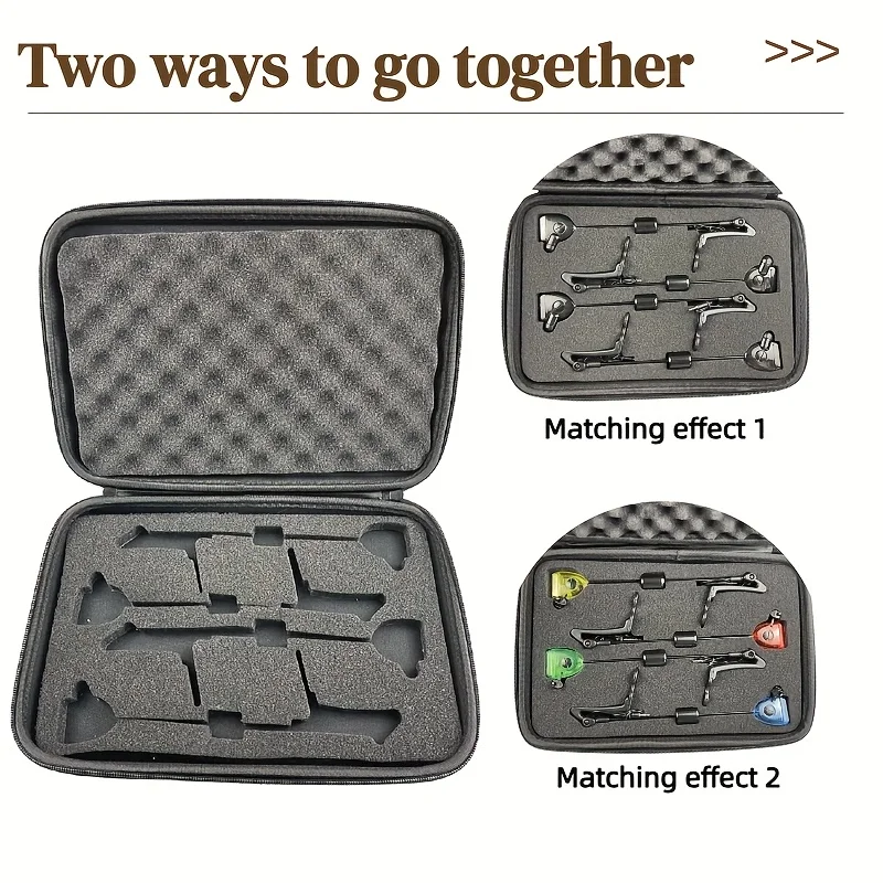 JSFUN Carp Fishing Tackle Fishing Bite Alarm Storage Case EVA Foam Pad Fishing Swinger Storage Box for Fishing Enthusiast
