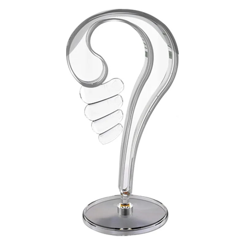 Removable Headset Stand Transparent ABS Finger Shape Universal Computer Headset Hook Hanger with Broad Base