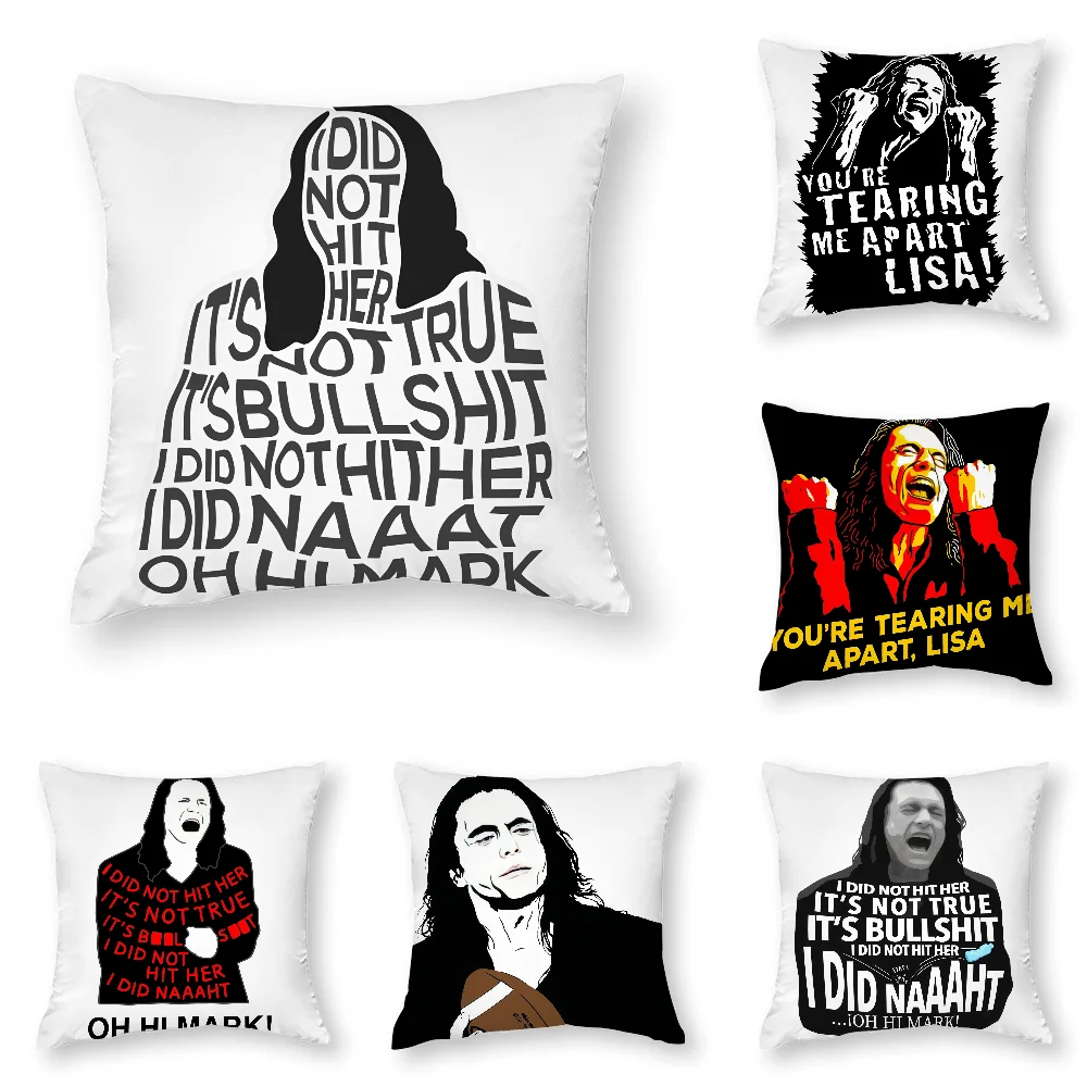 The Room T-Tommy Wiseau Pillow Case 3D Print Polyester Fiber 40*40 cm Home Sofa Throw Pillow Cover Decoration Festival Gift