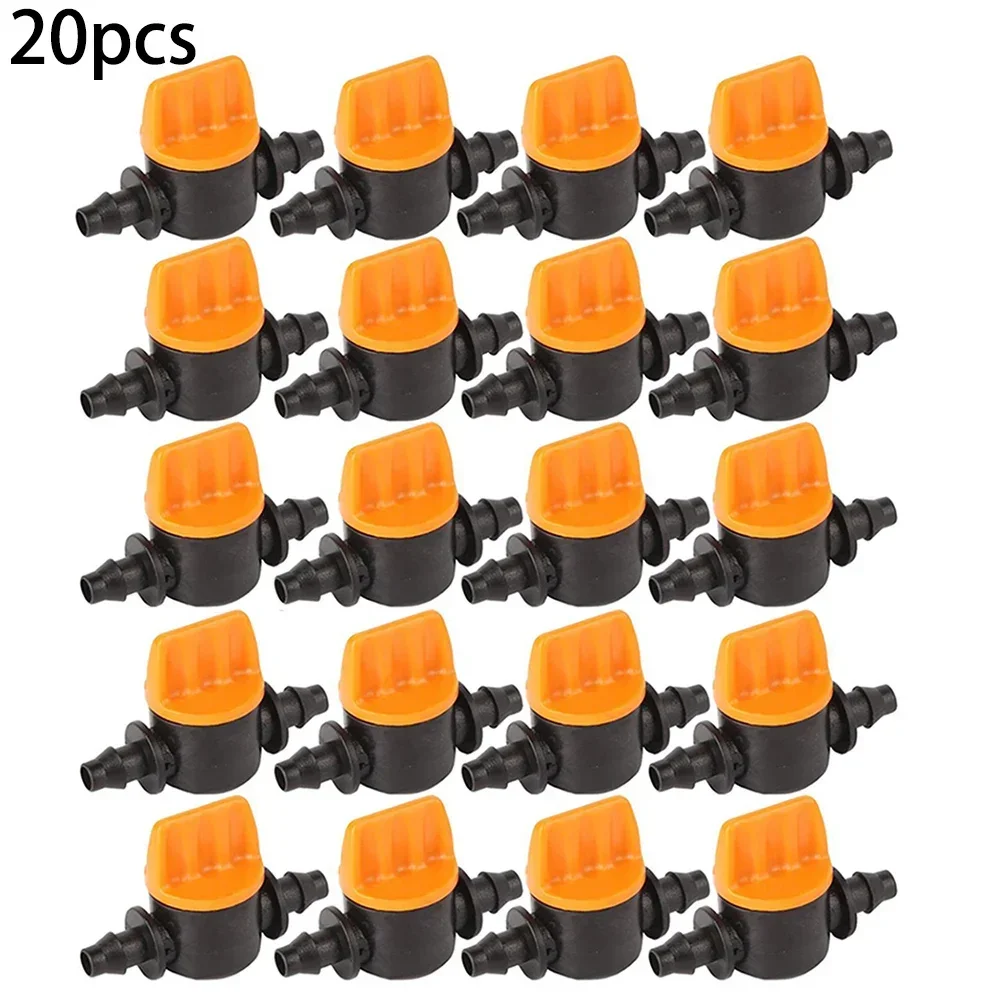 

20pcs 4/7mm Hose Barbed Mini Valve Garden Tap Barb Connectors With 1/2 3/4 Inch Thread Drip Irrigation System Fitting