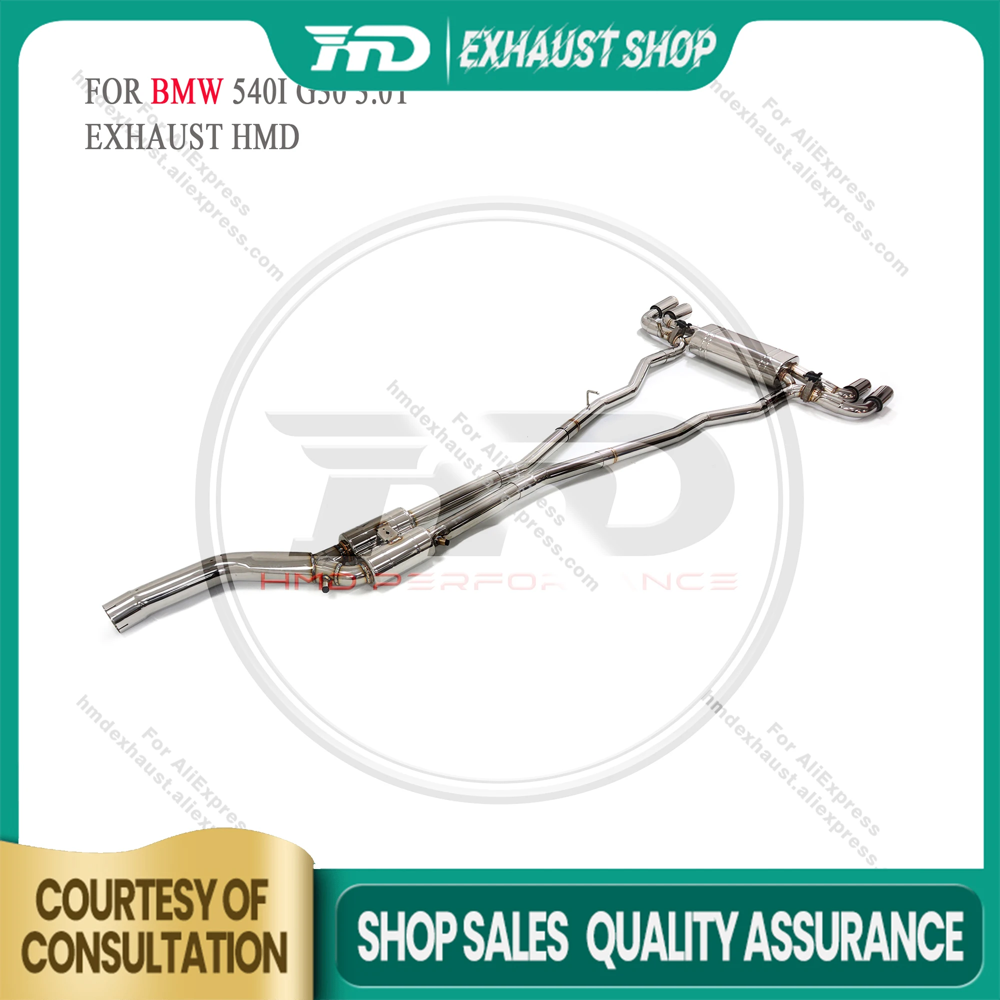

High Quality Catback For BMW 540I G30 3.0T Stainless Steel Exhaust System Discount Price Electronic Valve Muffler Tips HMD