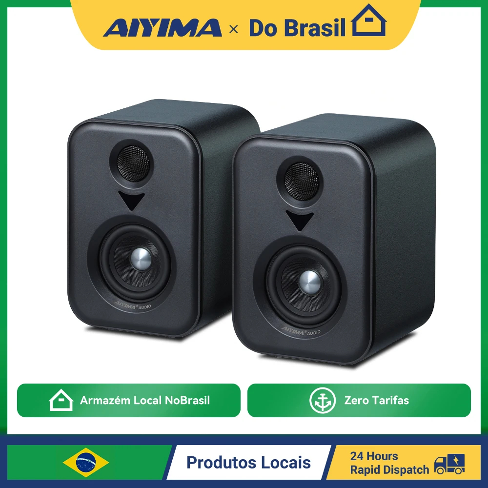 Altoparlanti Da Scaffale AIYIMA S400 2.0 Canali – 80W Con Bluetooth 5.3, Ingressi Ottici/USB/RCA, Per TV E Home Cinema (3 Pollici)