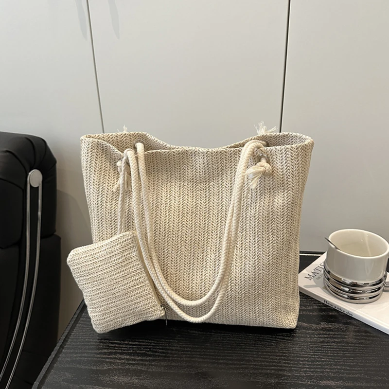 

Роскошные дизайнерские женские сумки, модная большая вместительная соломенная тканая сумка, летняя пляжная сумка, повседневная Балийская большая сумка на плечо