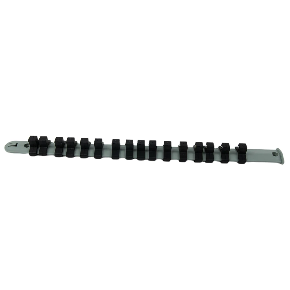 Socket Rail Holder Gray+Black Plastic Socket Tray Rail Rack Organizer Set 1/4 3/8 1/2 inch Mountable Holder 3pcs Included