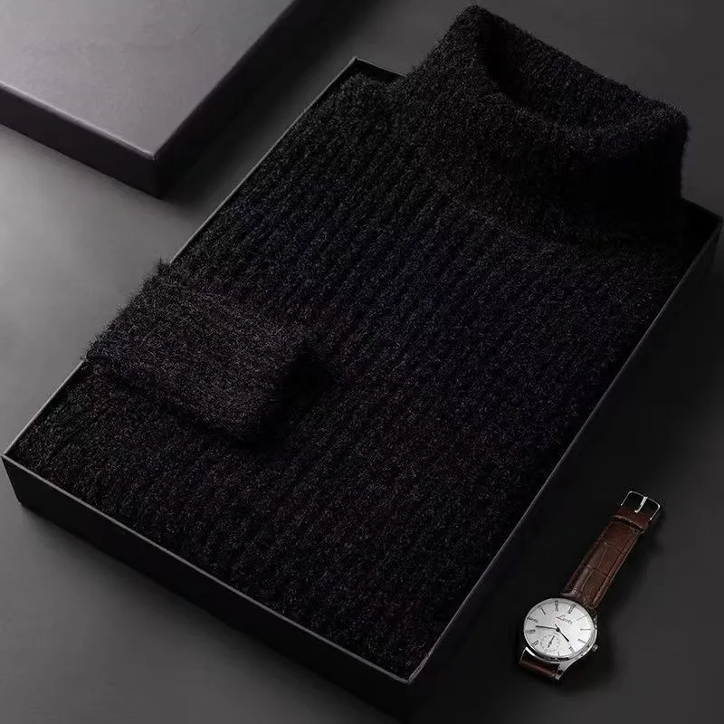2025 Men's High-Neck Sweaters For Autumn And Winter Stylishly Fitted Thick And Warm As a Base Layer Shirt