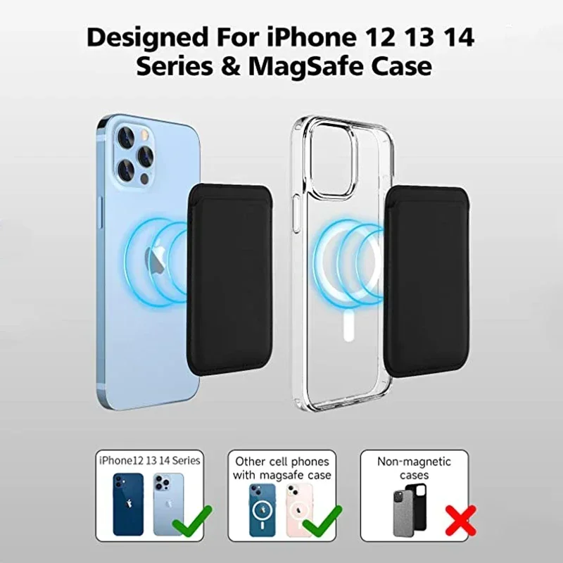 กระเป๋าสตางค์หนังแม่เหล็กแข็งแรงพร้อมเคสตั้งได้สำหรับ Magsafe สำหรับ iPhone 15 14 13 12 Pro MAG ที่ใส่บัตรได้อย่างปลอดภัยฝาครอบกระเป๋า