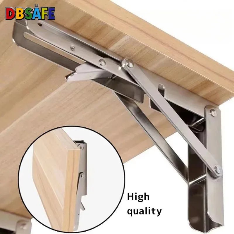 Heavy Duty 2PCS Triangle Folding Angle Shelf Bracket Stainless Steel Collapsible Shelf Bracket for Table Work Bench Wall Mounted