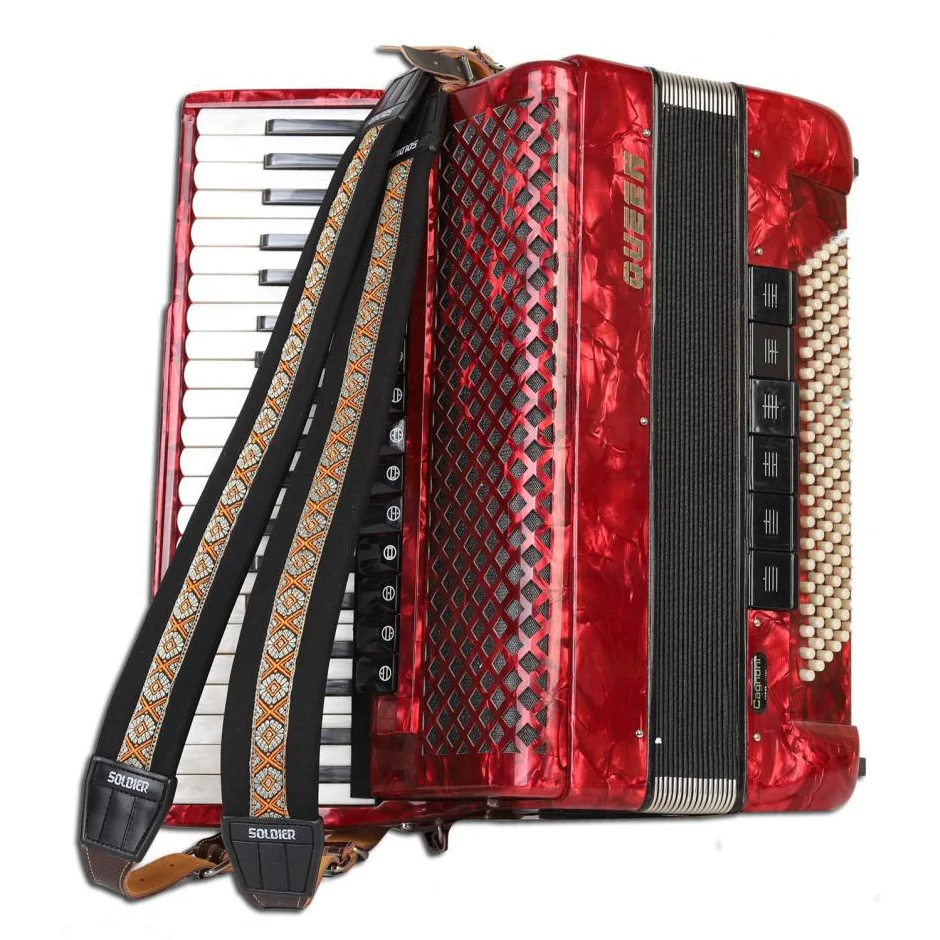 Adult Accordion Strap Foamrubber Leather Double Shoulder Strap Standard Accordion Instrument Accessory Strap Squeeze Box Belt