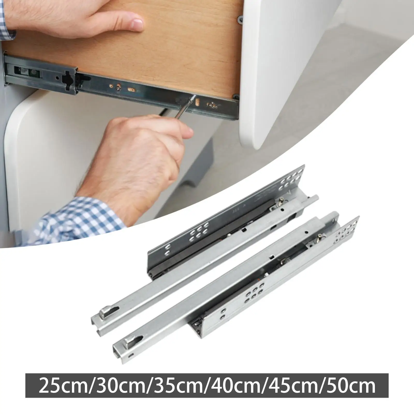 

2Pcs Drawer Slides under Mount Drawer Runner Hardware under Mount Drawers Glide Drawers Slide,