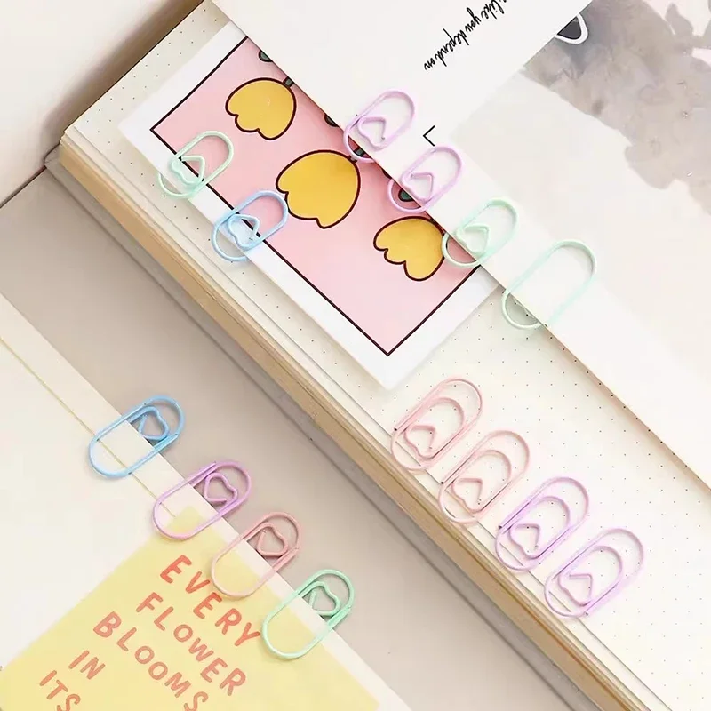 50 шт., металлические скрепки для бумаг с сердечками, золото, розовое золото, мини-закладки, билеты, зажимы для фотопереплета, лоскутные зажимы, офисные принадлежности