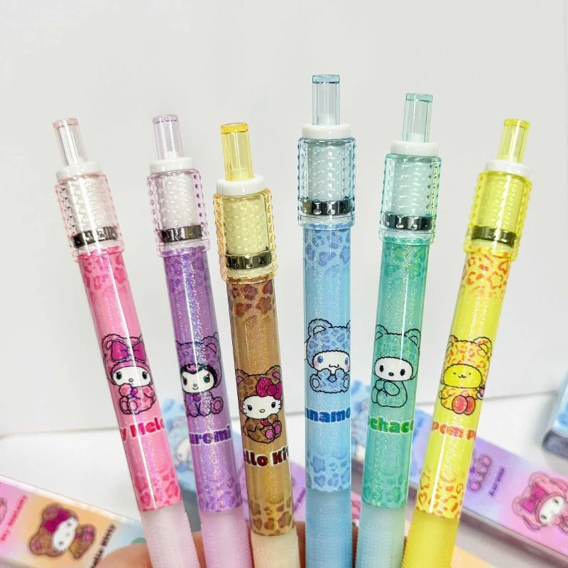 

24PCS/ лот KAWAII SANRIO мелодия куроми корица Китти нажмите гель Пен мило 0,5 мм черные чернильные ручки нейтральные канцелярские школьные принадлежности