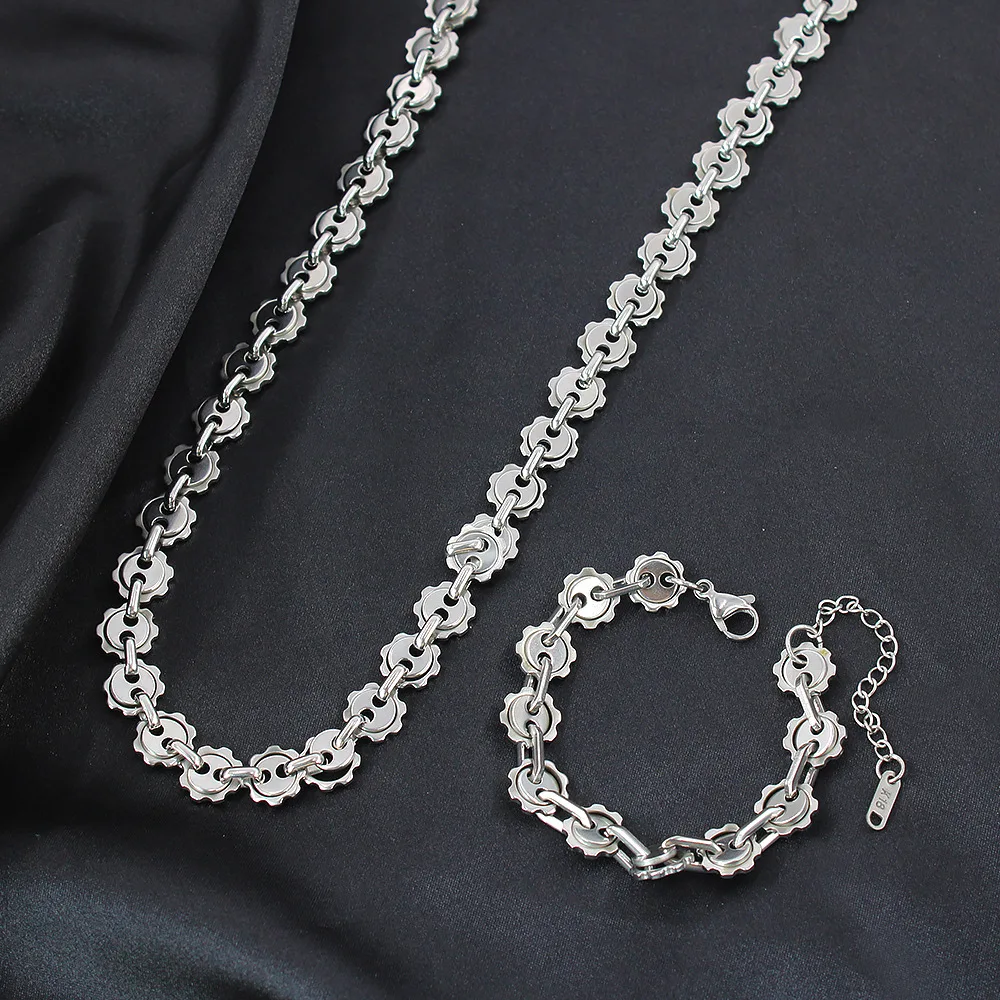 DIY accessories Amazon's new stainless steel sunflower handmade chain, steel titanium necklace, does not change color, the manuf