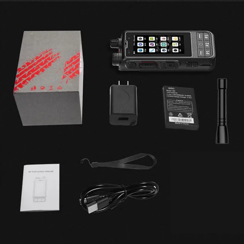 Top W6PLUS Android 10 4G Network Radio UHF 400-470Mhz Walkie Talkie WIFI Unlocked POC Radio Work With REAL-PTT ZELLO