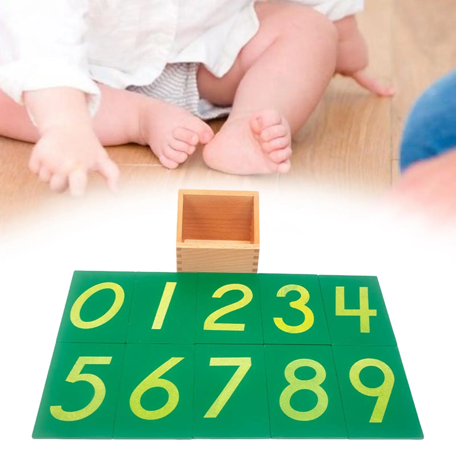 

Montessori Math Number Borad Math Counting Toy Early Educational with Container Box Wooden for Outdoor Toddler Home Indoor Kids