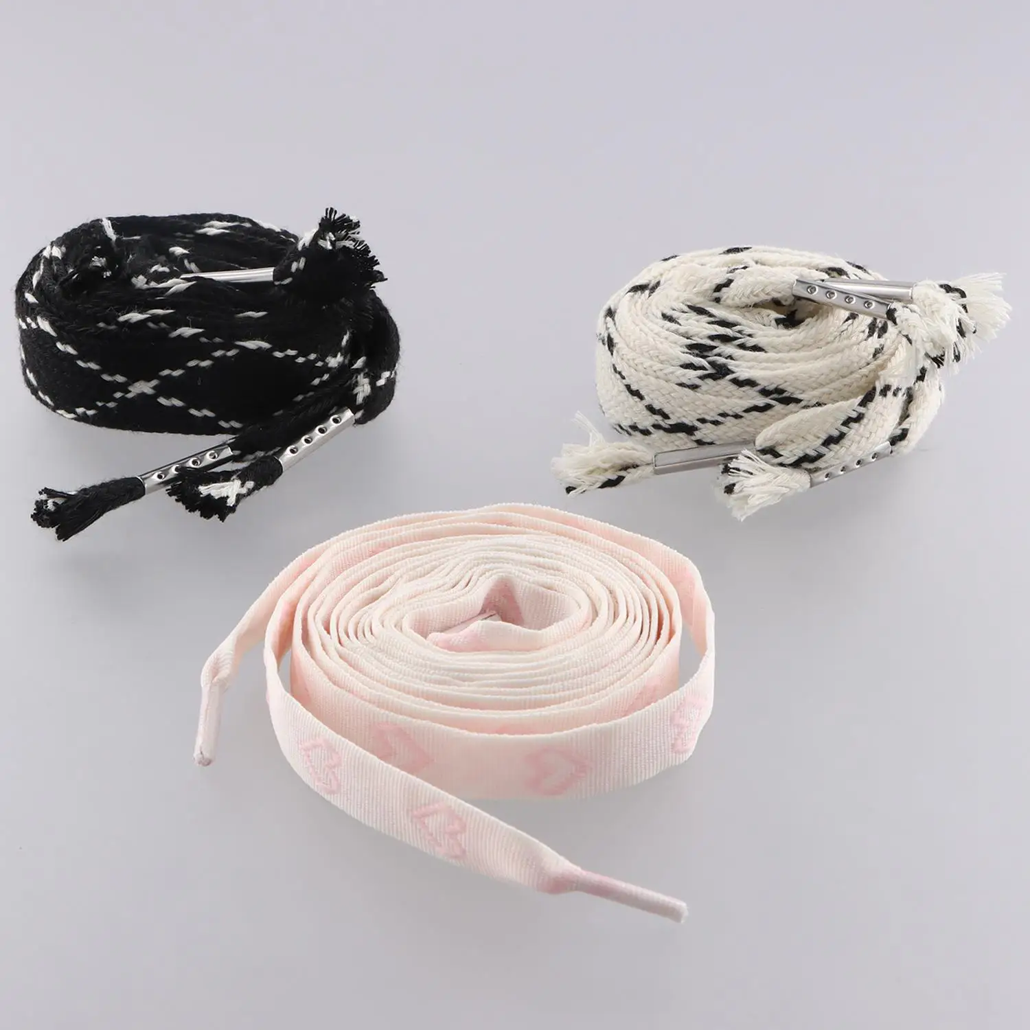 

120CM Shoe Laces Black White Woven Flat Shoelaces Women Sneakers Shoelace Boots Laces For Shoes 1.4/2.2CM Width Shoe Lace