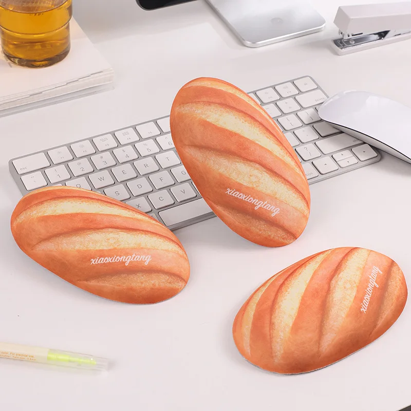 Cute Bread Wrist Guard Pad Silica Gel Hand Support Mouse Pad Can Freely Move Office Gaming Mat Ergonomic Wrist Rest Mousepad