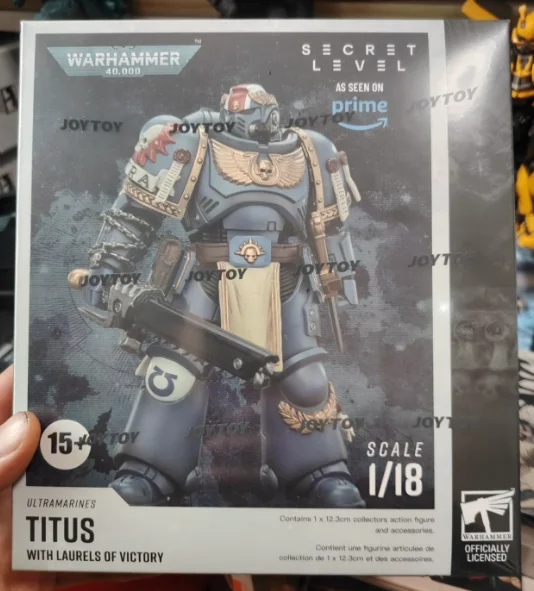

【SF】JOYTOY Warhammer 40K Scale 1/18 Action Figures Ultramarines Titus with Laurels of Victory Models Toys Gifts