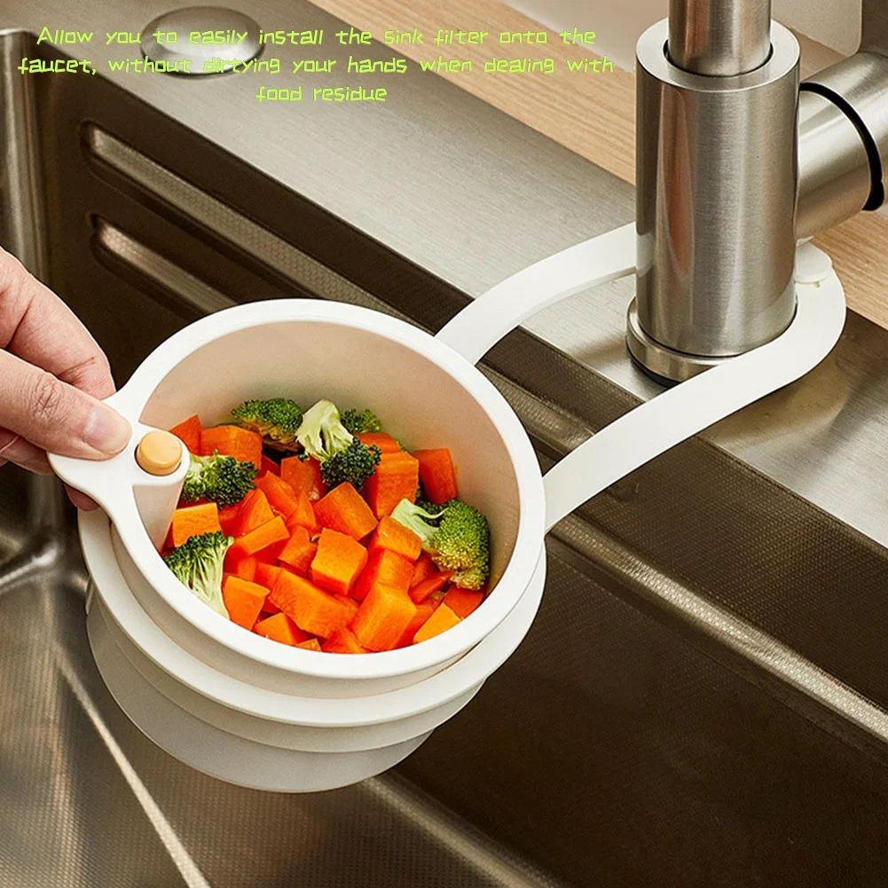 

1-5PCS Multifunctional Quickly Drain Sink Hanging Strainer Basket Detachable Openable Bottom Cover Kitchen Garbage Filter