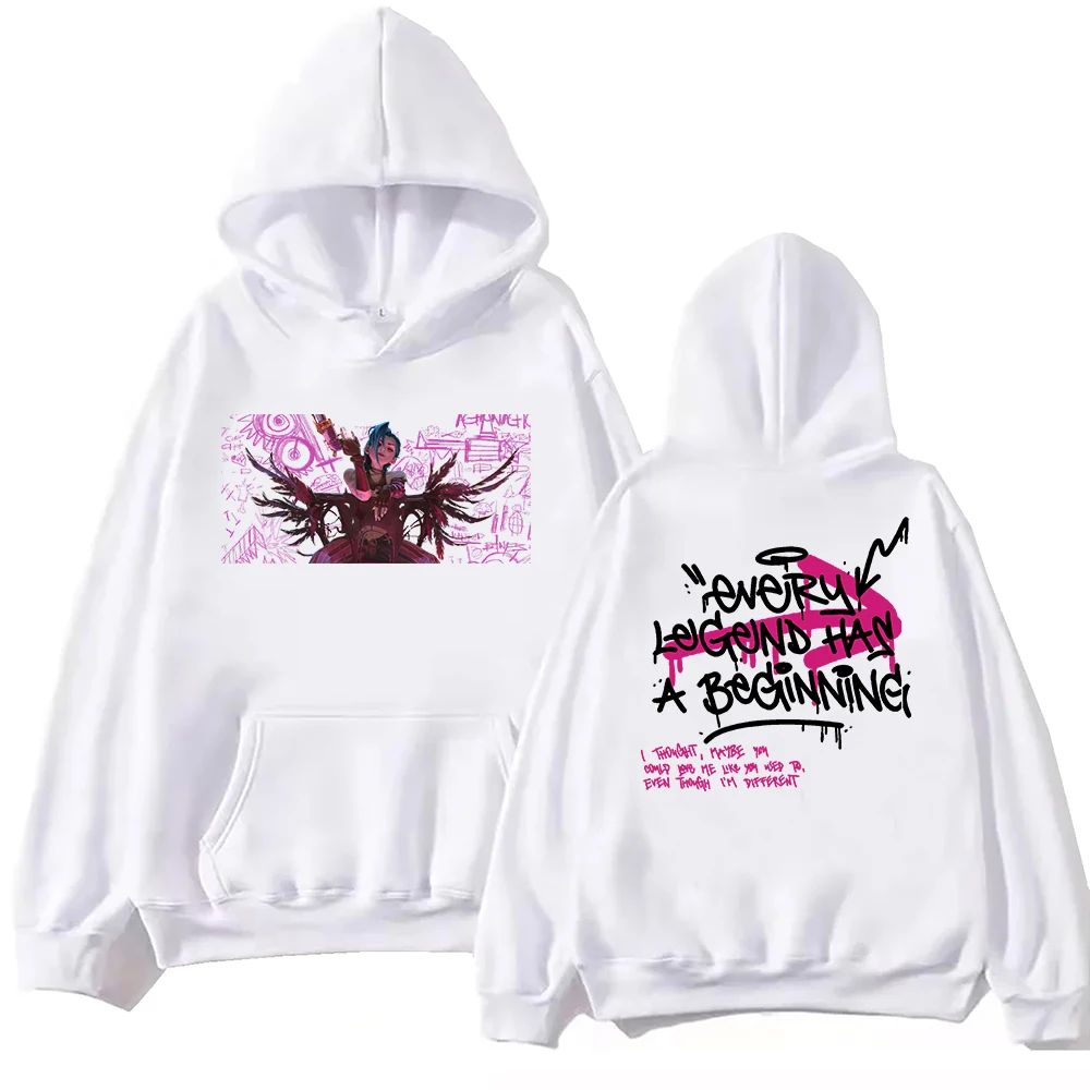 Arcane Jinx Graffiti Art Hoodie Harajuku Pullover Tops Sweatshirt Fans Gift