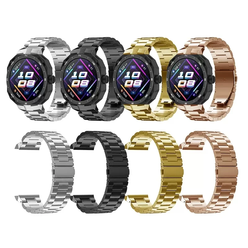 Drei Perlen-Stahlband-Uhrenarmband für Huawei Watch GT Cyber, modifiziertes Armband, fortschrittliches modisches Metallarmband, Uhrenzubehör