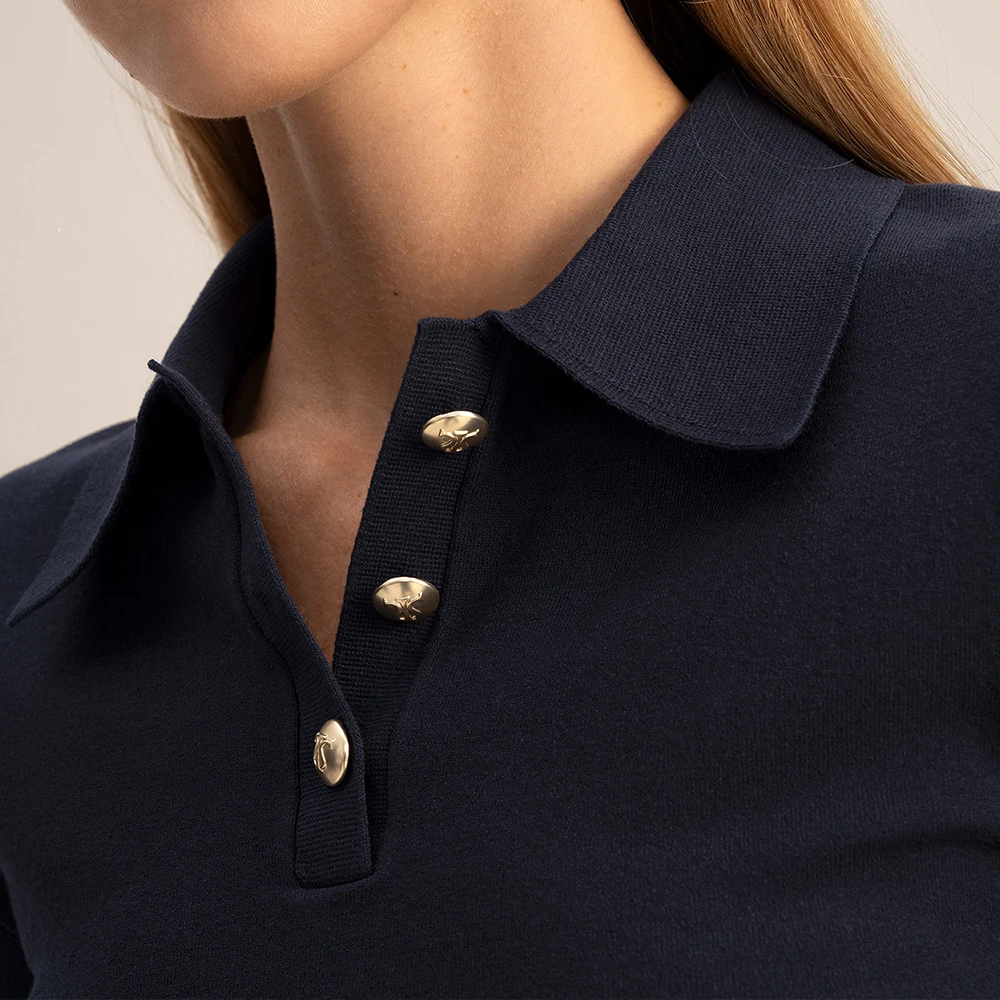 LILYSILK Silk Knitted T-shirt for Women 2023 Spring New Ladies Short Sleeve Turn Down Collar Button Front Top Free Shipping