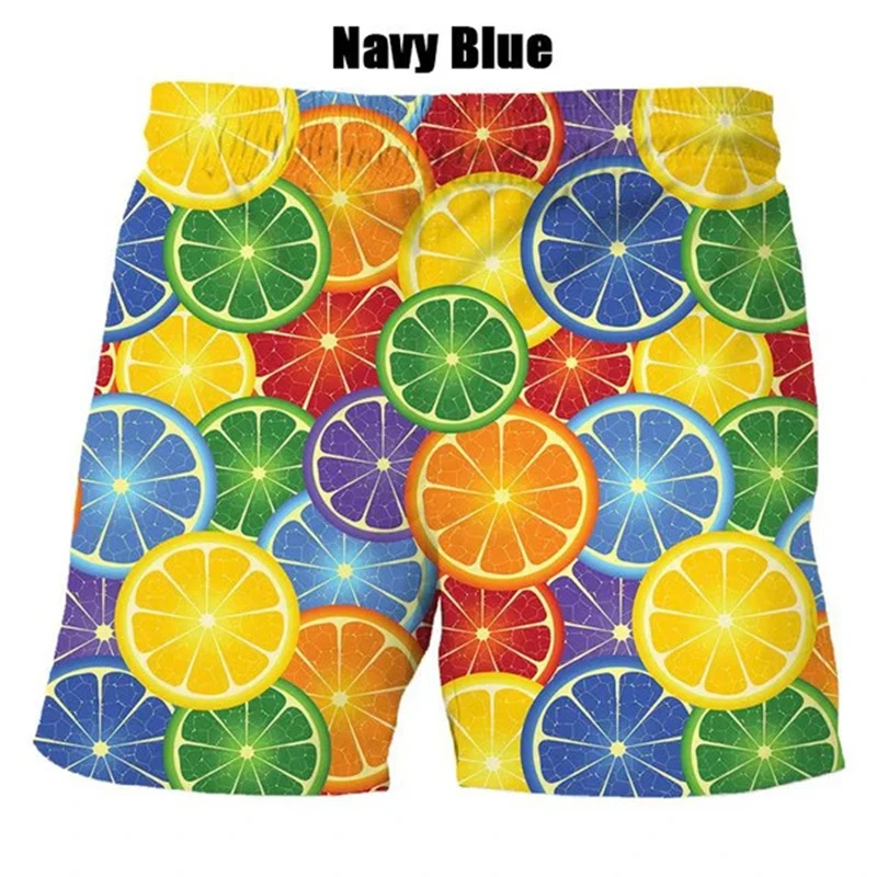 3D Fruit Printed Orange Men's Summer Shorts Kids Street Hip Hop Sport Beach Shorts Casual Cool Hawaii Party Swimwear Ice Shorts