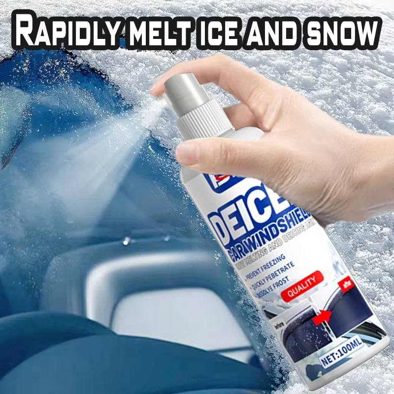 بخاخ صهر ثلج السيارة 100 مل - ذوبان فوري، مناسب لجميع الأحوال الجوية، مزيل صقيع الزجاج الأمامي الفعال، مانع الصقيع لإزالة الثلوج السريع #1