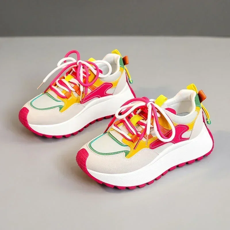 2024 Originality Womans Chunky Vulcanized Shoes High Quality Colorful Dress Casual Sneakers Little White Shoes Tennis Shoe Mujer