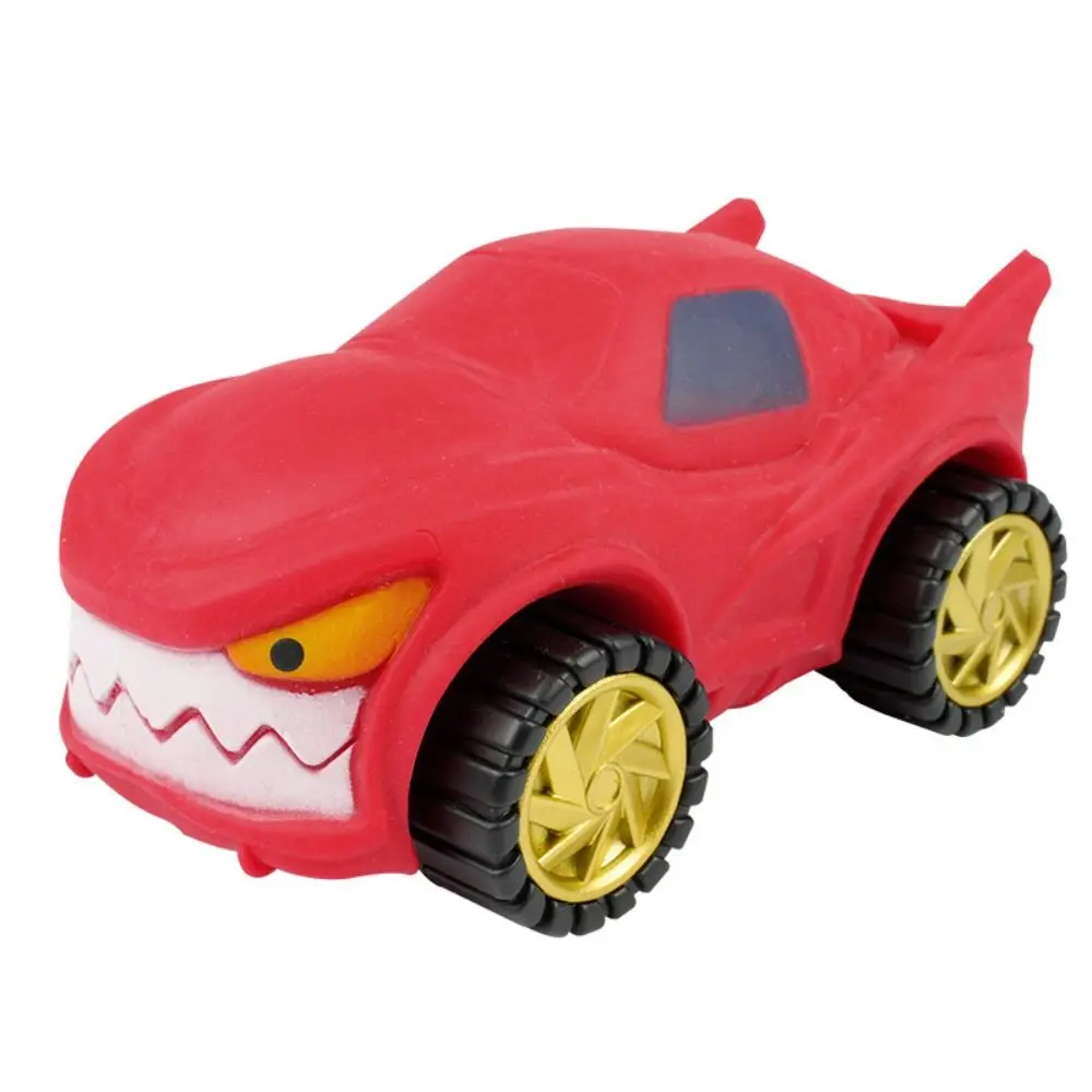 Squeeze Shark Stretch Car Toy High Elasticity with Wheel Stretching Car Sliding Toy Kneading Soft Cartoon Fidget Toy