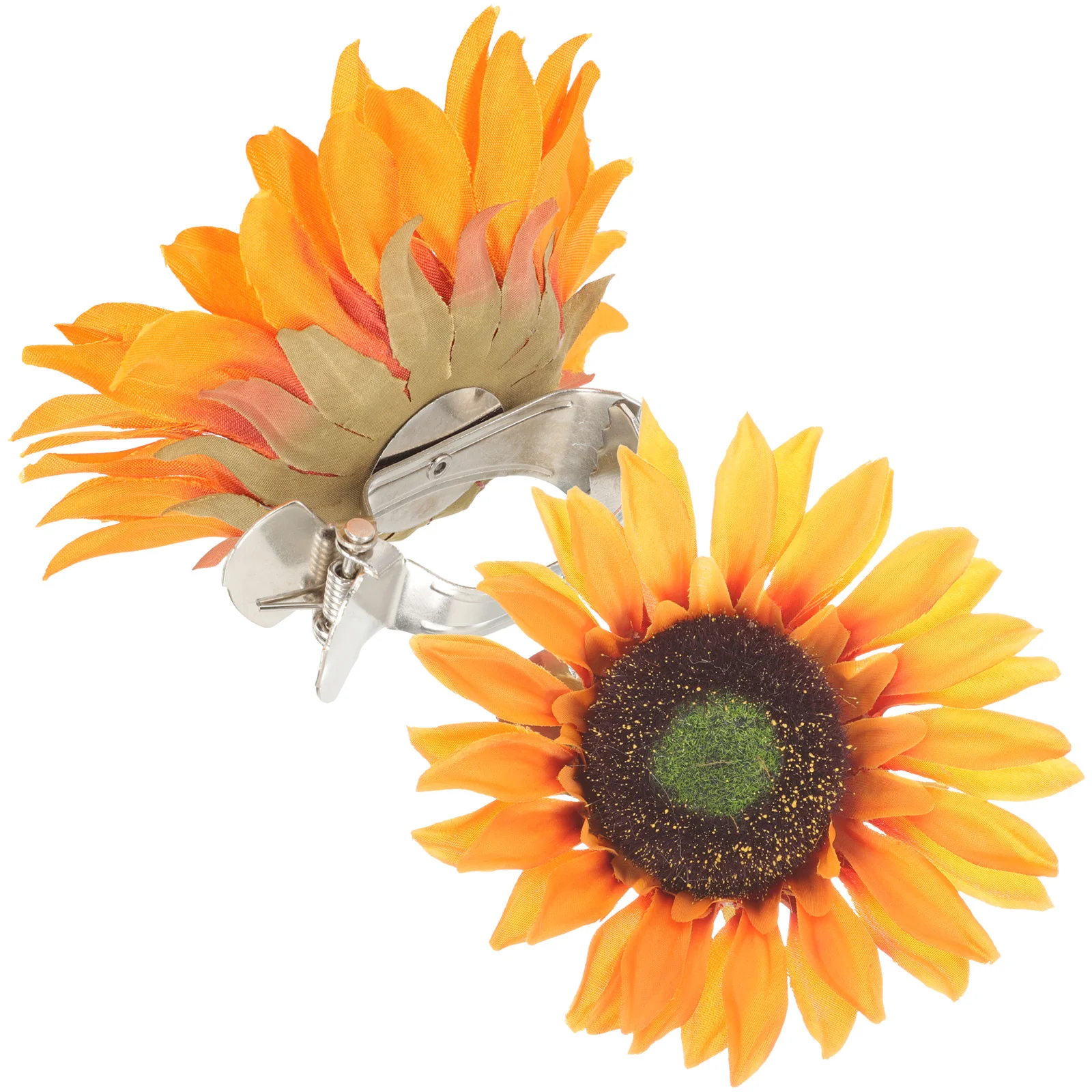 2 Pcs Sunflower Curtain Clip Holdbacks Study Room Clips Drapery Strong Gauze Tiebacks Ties Accessory Silk Cloth Colorful