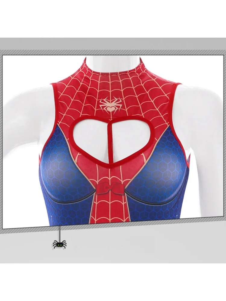 Spider Woman Printed Bodysuit Set Sexy Cosplay Costume Spider Playsuit Party Club Clothing Night Roleplay Outfit Underwear Movie