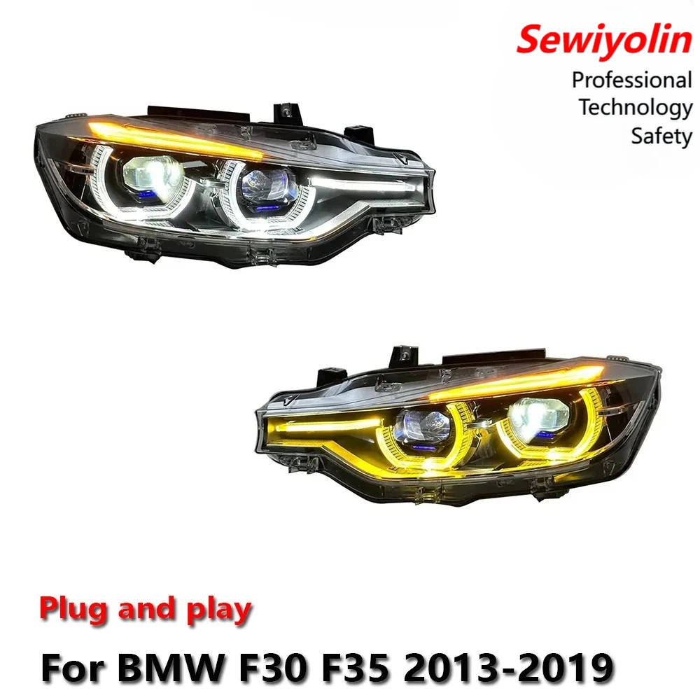 

Светодиодные фары для BMW F30 F35 2013-2019, двухцветные, с функцией противотуманных фар, ДХО, стоп-сигналов и поворотников, установка Plug and Play