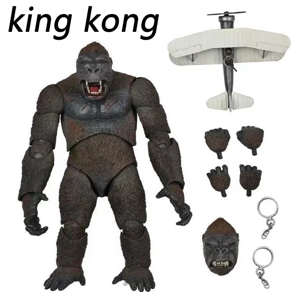 

Genuine Godzilla Vs King Kong Action Figures City Airplane Edition Skull Island Gorilla Complete Accessories Model Toy Kid Gift